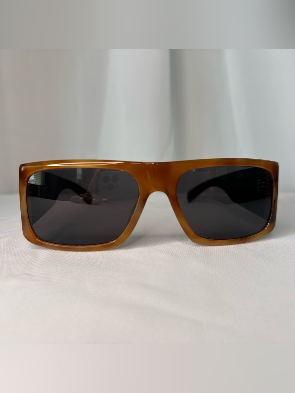 Saint Laurent Chunky Square Sunglasses - Tortoiseshell Front & Black Temples - Picture 6 of 8